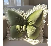 XUKPO Butterfly Throw Pillow - 3D Plush Decorative Pillow Cushion for Sofa Bedroom and Home Decoration(Green)