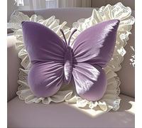 XUKPO Butterfly Throw Pillow - 3D Plush Decorative Pillow Cushion for Sofa Bedroom and Home Decoration(Purple)