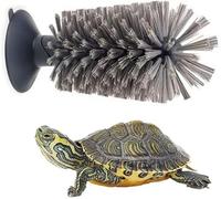 XUKPO Turtle Scrub Brush - Turtle Scratcher Back Brush Turtle Shell Cleaning Brush Red Eared Slider Turtle Exfoliate Brush Tank Accessories Suction Cup Brush for Remove Turtle Shell Scutes(Black)