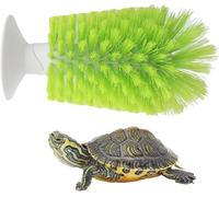 XUKPO Turtle Scrub Brush - Turtle Scratcher Back Brush Turtle Shell Cleaning Brush Red Eared Slider Turtle Exfoliate Brush Tank Accessories Suction Cup Brush for Remove Turtle Shell Scutes(Green)