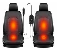 XUKPO Warm Winter Car Seat Mat - Plush Car Seat Cushion with Full Backrest, Anti-Slip, Comfortable, Universal for Cars, SUVs, Trucks, and Vans(Black,2pcs)