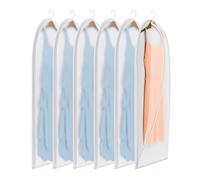 XUKSUNS Clear Garment Bags for Hanging Clothes, Dress Bags Clothing Bags Suit Bags Coat for Sweater Closet Storage Moth Proof Dress Hanging Garment Bags Clothes Covers Protecting Dusts 6-Pack (48inch)