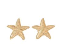 XUKZIMA 1 Pair Starfish Earrings for Women 3.5cm Gold Boho Starfish Earrings Studs Personalized Starfish Studs Ocean Earrings for Girls Women Summer Beach Ocean Jewelry Accessories