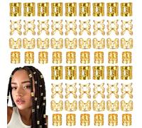 XUKZIMA 120 Pcs Dreadlock Beads Spiral Clips Braided Hair Accessories for Men and Women Gold