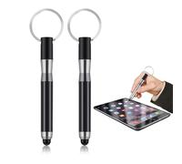 XUKZIMA 2 Mini Stylus Pen with Keyring Loop Keyring Stylus Pens for Touch Screens Portable Touch Screen Stylus Keyring Bullet Capacitive Ballpoint Pen with Keychain Mini Handwriting Touch Screen Pen