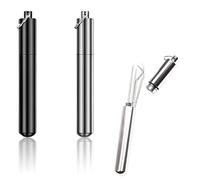 XUKZIMA 2 Pcs Aluminum Metal Storage Tube Container Small Pill Box Case, Silver Tube Keychain Waterproof Joint Holder Fit in Pocket Purse Portable for Travel and Outdoors
