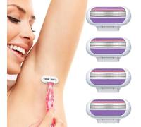 XUKZIMA 4 Pcs Replacement Razor Blades for Gille Venu Extra Smooth Women's Razor 3 Layer Blade & Pivoting Head Design Razor Blades Refills for Venu Razors Effortless Glide Easy to Replace (Pink)