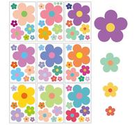 XUKZIMA 63 Pcs Cute Flowers Wall Sticker PVC Colorful Y2k Floral Wall Decor Vinyl Peel and Stick Flowers Stickers for Teen Girls Boy Kids Nursery Bedroom Kindergarten(9 Sheets Bright Colors)