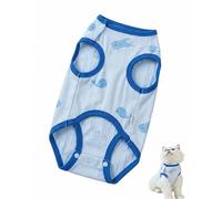 XUKZIMA Cat Bodysuit After Surgery & Castration, Pack of 1 Blue - Lick Protection Wound Protection Suit for Cat, Breathable & Comfortable for Recovery