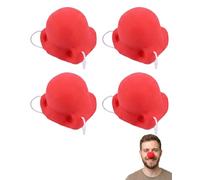 XUKZIMA Clown Noses Red Pack of 4, Skin-friendly & Stick-Resistant, Ideal for Carnival & Halloween - Allows Stress-Free Hiding & Instant Laughter Moments