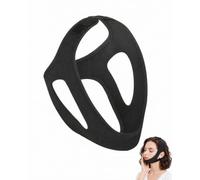 XUKZIMA Double Chin Remover, 1 Piece Chin Strap, Black, V-Line Face Lifting Band Made of Breathable Fabric, Adjustable Face Strap for Jawline Definition when Sleeping