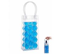 XUKZIMA Gel Bottle Cooler Cooling Cuff 1 Piece Blue (10 x 25 cm) - Quick Wine Cooling for Champagne & Champagne, Reusable Cool Bag for On the Go & Party