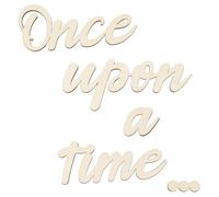 XUKZIMA Once Upon a Time Sign Wooden Reading Corner Decor with 20 Dispensing Glue Wall Decal Nursery Sign Kids Room Stickers Decor Aesthetic for Baby Shower Birthday Gift Room Decor