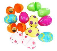 XULIN Colored Plastic Easter Eggs to Fill for Egg Hunt, 12PCS Fillable Empty Surprise Decors Arts and Crafts-Small Kids Springtime Treats Favours, Colorful 4, M