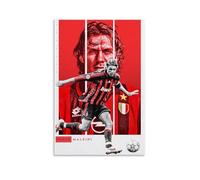 XULLONG Paolo Maldini Football Art Poster Wall Art Picture Painting Canvas Prints Artworks Bedroom Living Room Decor 08x12inch(20x30cm)
