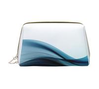 XULLZH Abstract Blue Print Leather Zip Portable for Women Travel Toiletry PouchKit Organizer Small Makeup Pouche, White, One Size, White, One Size