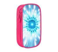 XULLZH Abstract Circle Swirl Print Large Capacity Zipper Pencil Box double-deck Pen Bag Make-up Pen Pouch Office Supply, Pink, One Size, Modern