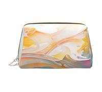 XULLZH Abstract Music Print Leather Zip Portable for Women Travel Toiletry PouchKit Organizer Small Makeup Pouche, White, One Size, White, One Size