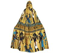 XULLZH Ancient Egypt Tribe Series Print Unisex Hooded Cape for Adults Halloween Full Length Cape Men's Cloak with Hood Costume