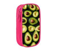 XULLZH Avocado Pattern Print Large Capacity Zipper Pencil Box double-deck Pen Bag Make-up Pen Pouch Office Supply, Pink, One Size, Modern