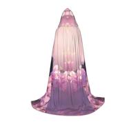 XULLZH Beautiful Butterfly on Pink Flower Print Hooded Cape Halloween Christmas Cape Costume Women Men Adults Masquerade Dress Up