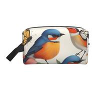 XULLZH Birds Flowers Butterfly Print Large capacity Travel Portable Cosmetic Organizer Pouch Zipper Toiletry Storage Bag, White, One Size, White, One Size