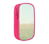 XULLZH blue buteerfly Print Large Capacity Zipper Pencil Box double-deck Pen Bag Make-up Pen Pouch Office Supply, Pink, One Size, Modern