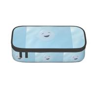 XULLZH Cute Blue Fish 1 Print Large Capacity Compartments Pencil Case Pencil Pouch Bag Travel Toiletry Organizer Bag, Black, One Size, Modern