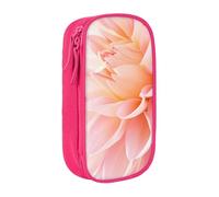 XULLZH Dahlia Flower Print Large Capacity Zipper Pencil Box double-deck Pen Bag Make-up Pen Pouch Office Supply, Pink, One Size, Modern