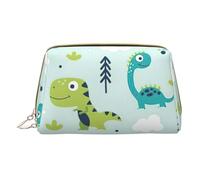 XULLZH Dinosaur pattern Print Leather Zip Portable for Women Travel Toiletry PouchKit Organizer Small Makeup Pouche, White, One Size, White, One Size