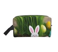 XULLZH Easter Egg Bunny Grass Wooden Print Large capacity Travel Portable Cosmetic Organizer Pouch Zipper Toiletry Storage Bag, White, One Size, White, One Size