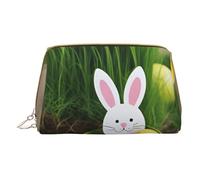 XULLZH Easter Egg Bunny Grass Wooden Print Leather Zip Portable for Women Travel Toiletry PouchKit Organizer Small Makeup Pouche, White, One Size, White, One Size