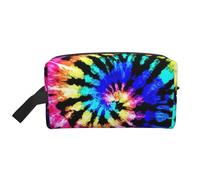 XULLZH Exotic Tribe Tie Dye Style Print Large capacity Travel Portable Cosmetic Organizer Pouch Zipper Toiletry Storage Bag, White, One Size, White, One Size