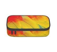 XULLZH Fantastic Parrot Feather Print Large Capacity Compartments Pencil Case Pencil Pouch Bag Travel Toiletry Organizer Bag, Black, One Size, Modern