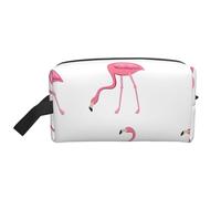 XULLZH Flamingos on white Print Large capacity Travel Portable Cosmetic Organizer Pouch Zipper Toiletry Storage Bag, White, One Size, White, One Size