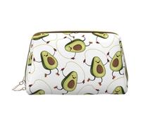 XULLZH Funny Cartoon Avocados Print Leather Zip Portable for Women Travel Toiletry PouchKit Organizer Small Makeup Pouche, White, One Size, White, One Size