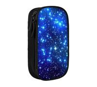 XULLZH Galaxy Stars Print Large Capacity Zipper Pencil Box double-deck Pen Bag Make-up Pen Pouch Office Supply, Black, One Size, Modern