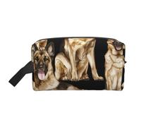 XULLZH German shepherd dog Print Large capacity Travel Portable Cosmetic Organizer Pouch Zipper Toiletry Storage Bag, White, One Size, White, One Size