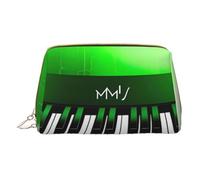 XULLZH Green and white piano keys Print Leather Zip Portable for Women Travel Toiletry PouchKit Organizer Small Makeup Pouche, White, One Size, White, One Size