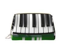 XULLZH Green and white piano keys Print Leather Zip Portable for Women Travel Toiletry PouchKit Organizer Small Makeup Pouche, White, One Size, White, One Size
