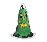 XULLZH Green Ghost Horror Halloween Pumpkin Print Hooded Cape Halloween Christmas Cape Costume Women Men Adults Masquerade Dress Up