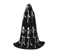 XULLZH Halloween Posable Skeleton Skull Print Hooded Cape Halloween Christmas Cape Costume Women Men Adults Masquerade Dress Up