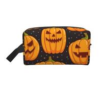 XULLZH Halloween Pumpkin Patterns Print Large capacity Travel Portable Cosmetic Organizer Pouch Zipper Toiletry Storage Bag, White, One Size, White, One Size