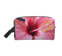 XULLZH Hawaii Red Flower Print Large capacity Travel Portable Cosmetic Organizer Pouch Zipper Toiletry Storage Bag, White, One Size, White, One Size