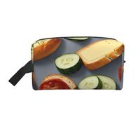 XULLZH Healthy Food Print Large capacity Travel Portable Cosmetic Organizer Pouch Zipper Toiletry Storage Bag, White, One Size, White, One Size