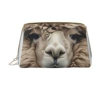 XULLZH I Love Alpacas Print Leather Zip Portable for Women Travel Toiletry PouchKit Organizer Small Makeup Pouche, White, One Size, White, One Size