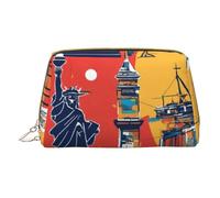 XULLZH I Love London Print Leather Zip Portable for Women Travel Toiletry PouchKit Organizer Small Makeup Pouche, White, One Size, White, One Size