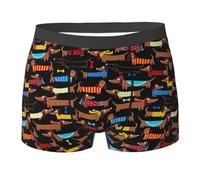 XULLZH I Love My Dog Dachshunds Print Men's Boxer Briefs Comfortable Underwear Trunks Soft Stretch Moisture-Wicking, Black, M
