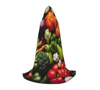 XULLZH Introduction of various vegetables Print Hooded Cape Halloween Christmas Cape Costume Women Men Adults Masquerade Dress Up