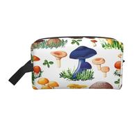 XULLZH Japanese Painting mushroom Print Large capacity Travel Portable Cosmetic Organizer Pouch Zipper Toiletry Storage Bag, White, One Size, White, One Size